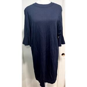 COS Knit Knee Length Bell Sleeve Dress Crewneck Half Sleeve Size S